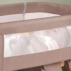 Baby Crib,3 in 1 Bedside Crib Adjustable Portable Bed for Infant,Baby Bassinet Baby Newborn Must Have Bed, Khaki