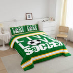 Feelyou Football Bedding Set Twin Size Rugby Sports Comforter Set for Kids Boys Girls Decor Soccer Ball Game Comforter Gift for Football Lover Duvet Set Bedroom Quilt Set