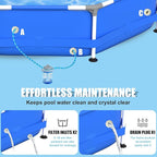 Above Ground Pool,PE Frame Deep Swimming Pool, Family Pool,Large Above Ground Pool Easy Set, Outdoor Backyard Pool for Kids, Adults,Dog 12ft x 30inch