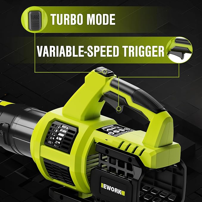 EWORK Cordless Leaf Blower and Hedge Trimmer Combo with 2 x 3.0Ah Batteries, Fast Charger, Electric Leaf Blowers for Lawn Care, 2-in-1 Electric Shrub/Bush Trimmer & Grass Shears