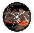 Mozingo ~ Wine Clock for Kitchen Bar Wall It's Wine O'clock Silent Time Gift Home Decor Made In USA, 10" (Hour Marks - None, Clock Frame Color - Black, Wine Theme #01)