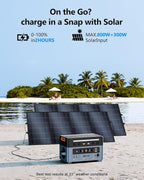 OSCAL 2400W Solar Generator With 2×400W Solar Panel, 1872Wh Solar Power Station with 4 AC Outlets (5000W Peak), 1.45H Full Charging, APP Control Emergency Power Station for Home, Camping & RVs