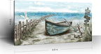 amatop Extra Large Wall Art for Living Room Rustic Coastal Décor Canvas Print Seagull Vintage Ship Sea Bird Artwork Blue Nature Big Beach Landscape Painting Seaside Ocean Picture for Bedroom Décor