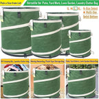 32-Gallon Collapsible Trash Can (19x25 in) Hard-Shell Bottom Yard Garden Bag for Pop-Up Recycling Bin,Yard Waste,Debris bag,Laundry Hamper,RV Camping Waste Bin,Lawn Grass,Leaf Bag,Sods,Weeds Barrel