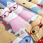 Datura home Dog Comforter Beddding Set for Kids Children,Puppy Pug Cute Dog Pattern Cartoon Career Pet Bedding Set with 1 Comforter and 2 Pillowcases(Dog Full)