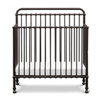 NAMESAKE Winston 4-in-1 Convertible Mini Metal Crib in Vintage Iron, Greenguard Gold Certified