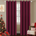 H.VERSAILTEX Curtains Ultra Sleep Well Microfiber Blackout Thermal Insulated Grommet Drapery Panels Energy Efficient Window Curtains/Drapes for Christmas (Set of 2, Burgundy, 52 x 96 Inch)