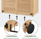 MCombo Outdoor Storage Cabinet, Wooden Storage Shed with Latch, Outside Garden Tool Shed with 2 Doors for Patio Yard Lawn, 1900 (Natural, Large)