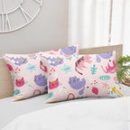 Kawaii Cats Comforter Twin Size,Pink Cats Kids Comforter Set,3Pcs Bedding Set Printed Comforter with 2 Pillowcases,Down Alternative,Soft and Lightweight,for All Seasons