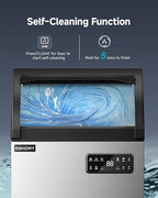 EUHOMY Commercial Ice Maker,250lbs/24H,Stainless Steel Under Counter Ice Machine with Water Filter,33lbs Storage Capacity, 84 Cubes in 8-12 Mins, Freestanding Ice Machine for Home/Bar/Cafe/Restaurant