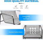 4 Pieces Patio Furniture Set Outdoor Patio Conversation Sets Poolside Lawn Chairs with Glass Coffee Table Porch Furniture for Courtyard, Garden and Balcony (Grey)