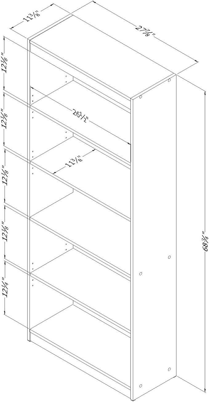 South Shore Axess 5-Shelf Bookcase - Chocolate