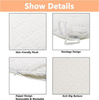 Plush Chair Cushion, Oval Chair Cushion Pad,Ultra Soft Nonslip Seat Pad,Comfortable Chair Cushion Cover,2PCS Memory Foam Chair Seat Cushion for Home Office Kitchen Dining Chairs White