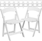 Flash Furniture Hercules Series Kids Padded Folding Chairs for Children, Children's Event Seats with 264-lb. Static Weight Capacity, Set of 11, White | White Vinyl Padded Seat