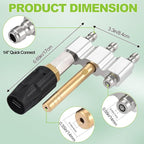 3 in 1 Downstream Soft Wash Chemical Nozzle, M5 Twist Nozzle Shooter Tips, 0-60°Adjustable Spray Pattern, for 1700-6000PSI, 3-7 GPM Pressure Washer, with 1/4 inches Quick Connect