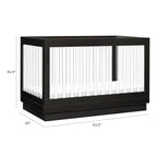 Babyletto Harlow Acrylic 3-in-1 Convertible Crib with Toddler Bed Conversion Kit in Black with Acrylic Slats, Greenguard Gold Certified