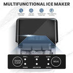 DUMOS Countertop Ice Maker with Handle, 26lbs/24H Portable Ice Machine, 9 Bullet Cubes Ready in 6 Mins, Self-Cleaning, Quiet Compact for Home, Kitchen, RV, Camping, Modern Black