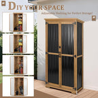 Outdoor Storage Cabinet with Shelves Outside Storage Shed Weather-Resistant with Waterproof Roof, Patio Pool Garden Garage Storage Cabinet Tool Organizer