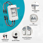Solar Panel Disconnect Switch 10A 2P 400V Dc/AC Breaker Disconnect Box Outdoor Breaker Box Suitable for photovoltaic and Wind Energy Home Battery Systems (40 Amps)