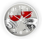 Mozingo ~ Wine Clock for Kitchen Bar Wall It's Wine O'clock Silent Time Gift Home Decor Made In USA, 10" (Hour Marks - Numbers, Clock Frame Color - White, Wine Theme #04)