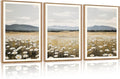HPNIUB Flowers Wall Art Canvas White Daisy Floral Painting, Rustic Field Landscape Picture, Modern Framed Artwork for Living Room Bedroom Bathroom Dinning Room Office Home Decor Gifts-16 x24 x3