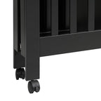 Babyletto Origami Mini Portable Folding Crib with Wheels in Black, 2 Adjustable Mattress Positions, Greenguard Gold Certified