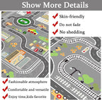 Kids Rug Play Mat Great for Playing with Cars and Toys,Educational Kid Road and Traffic City Life Carpet,Children Baby Fun Throw Rug for Bedroom Play Room,31X63Inch/80X160CM
