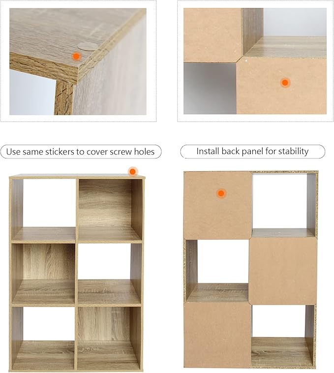 PACHIRA E-Commerce US 6 Cube Storage Organizer Unit Shelf, Closet Cabinet, Bookshelf File Organizer Rack in Living Room, Bedroom, Study,OAK