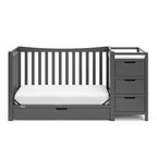 Graco Remi 4-in-1 Convertible Crib & Changer with Drawer (Gray) – GREENGUARD Gold Certified, Crib and Changing -Table Combo, Includes Changing Pad, Converts to Toddler Bed, Daybed and Full-Size Bed