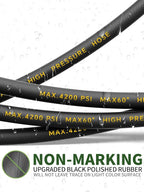 4200PSI Pressure Washer Hose 150FT with 3/8" Swivel Quick Connect for Cold/Hot Water, Kink Resistant Steel Wire Braided, Wear Resistant Power Washer Hose with 2 M22 14mm Adapter Set