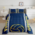 Feelyou Volleyball Bedding Set Full Size Sports Game Comforter Set for Kids Boys Girls Decor Volleyball Player Comforter Microfiber Sports Gaming Duvet Set Bedroom Quilt Set