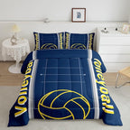 Feelyou Volleyball Bedding Set Queen Size Sports Game Comforter Set for Kids Boys Girls Decor Volleyball Player Comforter Microfiber Sports Gaming Duvet Set Bedroom Quilt Set