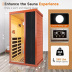 1 Person Sauna Far Infrared Sauna 800W Indoor Home Sauna Low EMF 110V with Control Panel 7 Color Light 28.7 * 35.2 * 61.4 inch