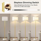 Floor Lamp for Living Room,Dimmable Gold Floor Lamp,Modern Standing Lamp with Marble Base,Tall Standing Lamp for Bedroom, Reading,Office & Kids' Room,LED Bulb Included(Gold)