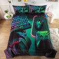 Gamer Comforter Sets for Teen Boys,Gaming Bedding Sets Full,Video Game Bedspread,Game Gamepad Bed Set,Controller Bedding Gamer Home Decor 3 Piece 1 Comforter and 2 Pillowcases