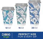 Dixie To Go Paper Coffee Cups With Lids, 12 oz, 156 Count (6 packs of 26 cups), Disposable Insulated Paper Cups for On-The-Go Hot or Cold Beverages