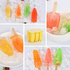 Generic Silicone Popsicle Mould With Lid,Popsicle Molds 6 Pieces Ice Pop Molds BPA Free Popsicle Mold Reusable Easy Release Ice Pop Make Homemade children DIY ice cream food grade Mold (awl-yellow)