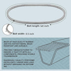 1/2 x 141 Mower Deck Belt GX21833/GX20571, Kevlar Cord Belt for John Deere D140 D150 D160 L120 L130 L145 L155 LA130 LA140 LA145 LA165,S140, S160, S170 S140 Z255 with 48 inch Deck (GX21833)