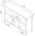 Bush Furniture Salinas Cube Shelf and Bookcase | Display 6 Shelves | Modern Storage Cabinet with Open Bookshelf for Library, Office, Living Room, Bedroom and More, 48W x 14D x 30H, Vintage Black