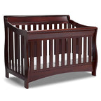 Delta Children Bentley 4-in-1 Convertible Crib and Eclipse Changing Table Bundle, Black Cherry