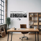 LevvArts New York Canvas Wall Art Black and White City Skyline Picture Panoramic Photo Canvas Print Modern Home Office Living Room Wall Decoration Ready to Hang 20"x55"