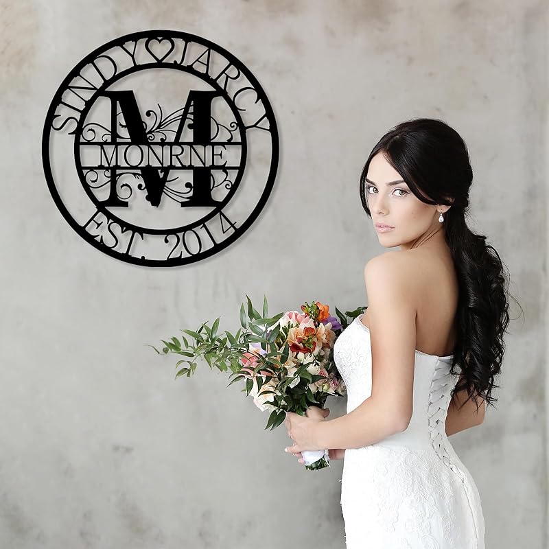 Custom Metal Sign | Personalized Family Name Sign | Monogram Wall Decor | Metal Name Sign| Split Letter Name | Anniversary Wedding Gifts| Custom Outdoor Signs | Metal Wall Art | Couple Gift