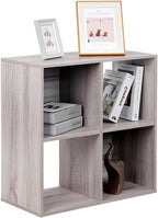PACHIRA E-Commerce Wooden Storage Cubes Bookcase, Unit Shelf, Closet Cabinet, Organizer Rack in Living Room, Bedroom, Study, 4 Cube, OAK GREY