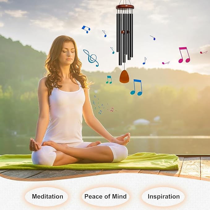 Wind Chime for Outside, 32 inch Aluminium Metal Wind Chimes, Relaxing Soothing Wind Chimes Outdoor, Decoration for Garden, Patio, Yard, Home, Gift for Mother's Day, Birthday(Waterdrop)