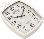 Menterry Rectangle Retro Large Wall Clock, Old-Fashioned Vintage Design, White Antique Style, Battery Operated Silent Decor Wall Clocks for Farmhouse,Kitchen,Office (15.5" H x 10.2" W)