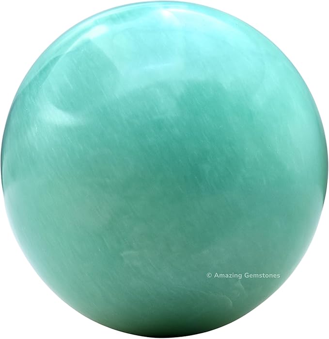 Amazing Gemstone Amazonite Crystal Ball with Stand - 2" Inches Crystal Sphere Meditation Balls for Witchcraft and Decorative Balls