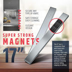 HMmagnets Premium 17 Inch Stainless Steel Magnetic Knife Holder For Wall - Professional Magnetic Knife Strip - Space-Saving Knife Rack/Knife Bar With Powerful Magnetic Pull Force (Upgraded Version)