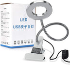 JimKing Ring Light, Tattoo Light Desk Lamp, LED Book Light with Clip, USB Bed Lamp for Live Show, Reading, Tattoo, Make Up, Manicure