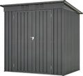 4x6 ft Metal Shed Outdoor Storage Shed,Metal Steel Utility Tool Shed Storage House with Double Lockable Doors and Air Vent for Backyard Garden Patio Lawn Dark Gray