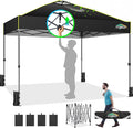 COBIZI Canopy 10x10 Pop Up Canopy Tent 1-Button Push Easy up Outdoor Canopy Instant Portable Commercial Shelter Waterproof UPF50+ Gazebo with Reflective Strip, Air Vent & 4 Sandbags,Black